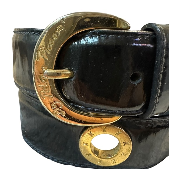 Vintage PALOMA PICASSO Black Patent Leather Women\'s Belt 28 Small main image 9